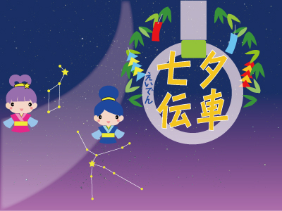 「七夕伝車(でんしゃ)」と「青もみじ七夕ライトアップ」