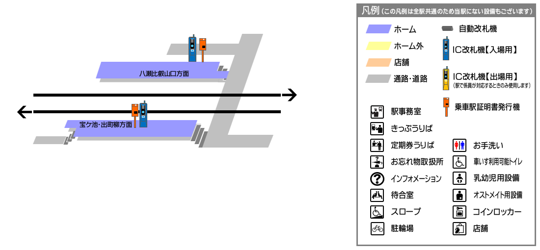 三宅八幡駅構内図