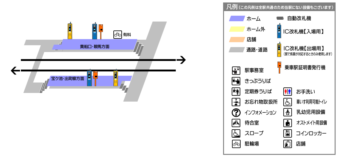 八幡前駅構内図