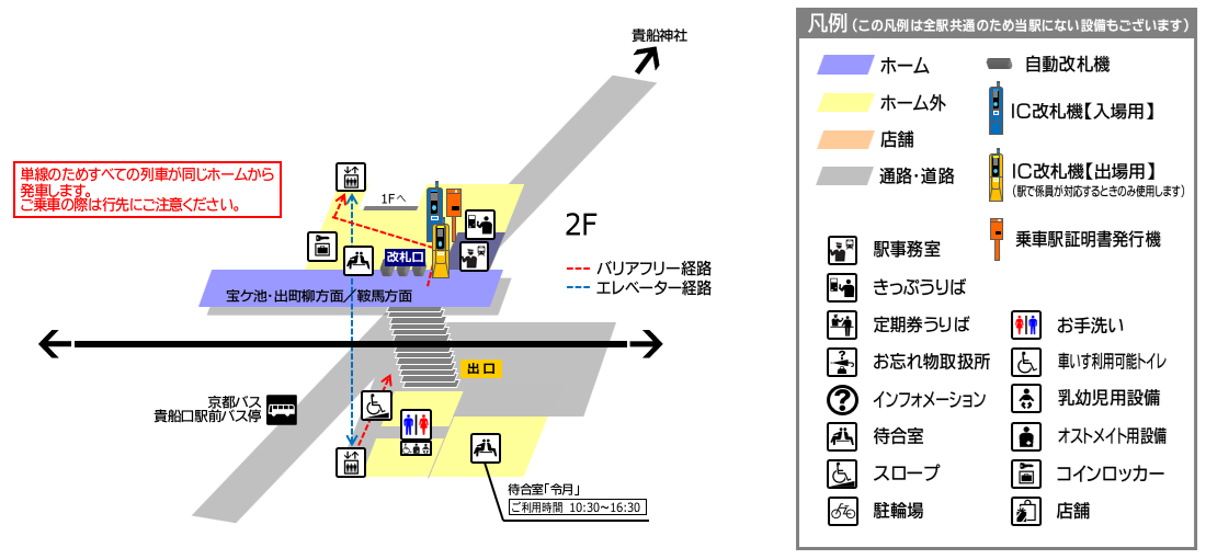 貴船口構内図